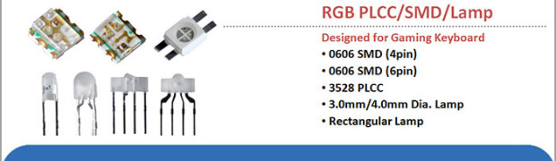 New series of high brightness RGB PLCC/SMD/lamp are designed for keyboard.